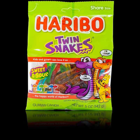 Haribo Sweet and Sour Twin Snakes 142g